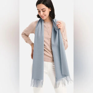 LACOSTE 100% Wool Light  Blue Large Scarf